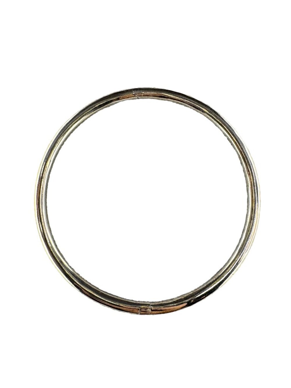 925 Sterling Silver Smooth High Polish Hinged Clasp Bangle Bracelet 57mm 6.7g